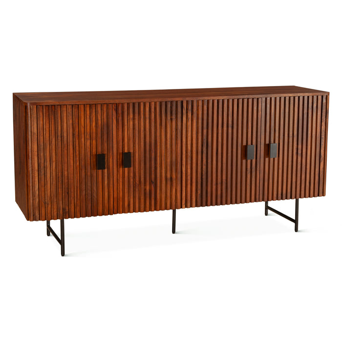  Halden 67" Acacia Wood Sideboard in Pecan Brown - World Interiors