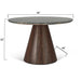 Caldera 48" Lava Marble Dining Table with Dark Oak Base - World Interiors