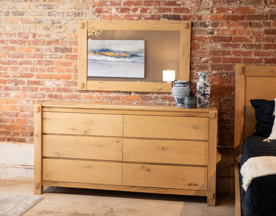 Alpine 72" Modern Dresser in Distressed Oak - World Interiors