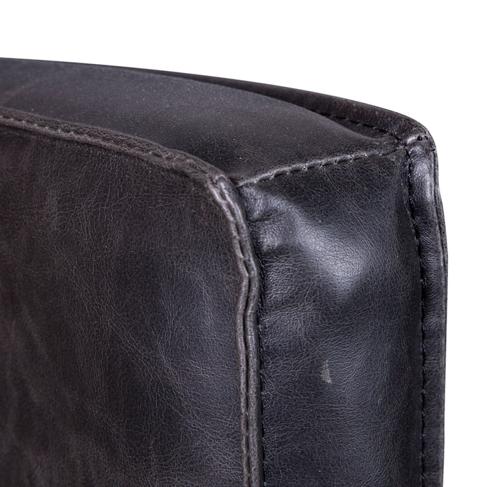 Avery 24" Modern Black Leather Arm Chair - World Interiors