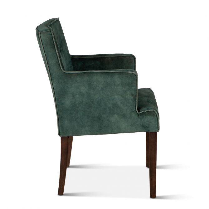 Avery Green Velvet Arm Chair - World Interiors