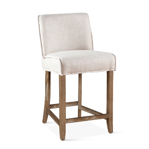 Avery Casual Linen Counter Chair with Natural Legs - World Interiors