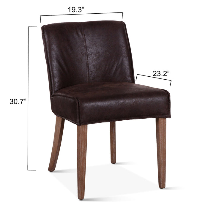 Avery Casual Leather Dining Chair in Cocoa Brown - World Interiors