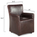 Lily Modern Rolling Arm Chair in Brown Leather - World Interiors