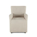 Lily Modern Rolling Arm Chair in Off-White Linen - World Interiors