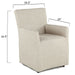 Lily Modern Rolling Arm Chair in Off-White Linen - World Interiors