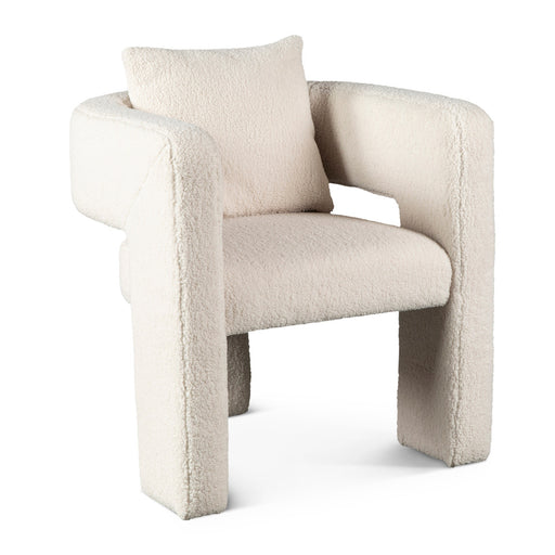 Oscar Armchair in White Boucle - World Interiors