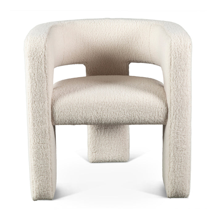 Oscar Armchair in White Boucle - World Interiors