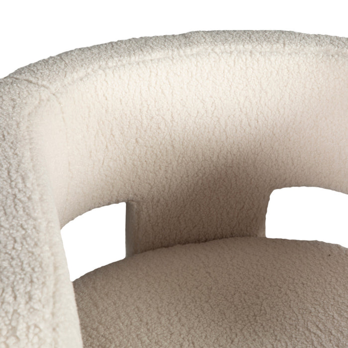 Oscar Armchair in White Boucle - World Interiors