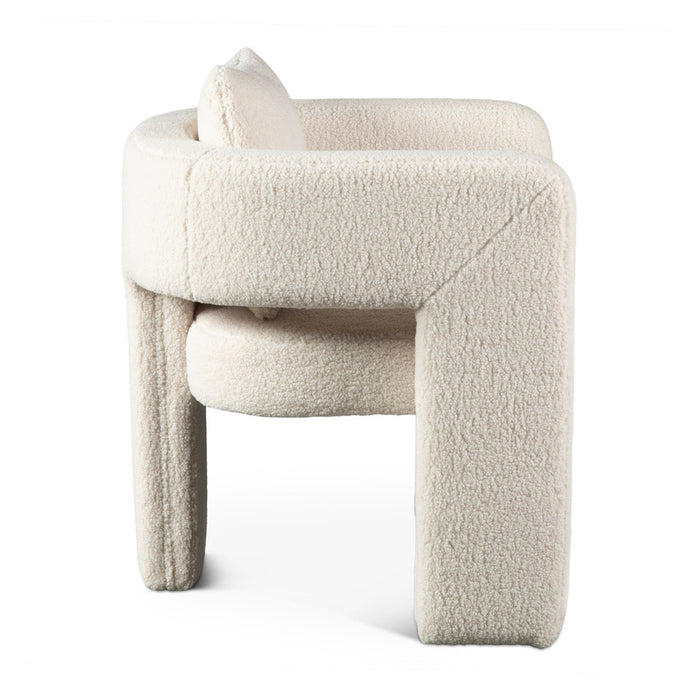 Oscar Armchair in White Boucle - World Interiors