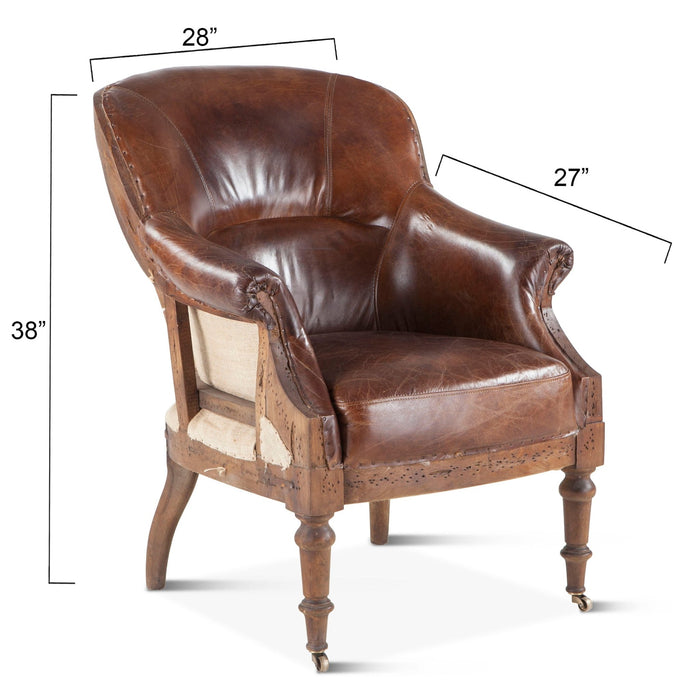 Charles Vintage Leather Club Chair - World Interiors