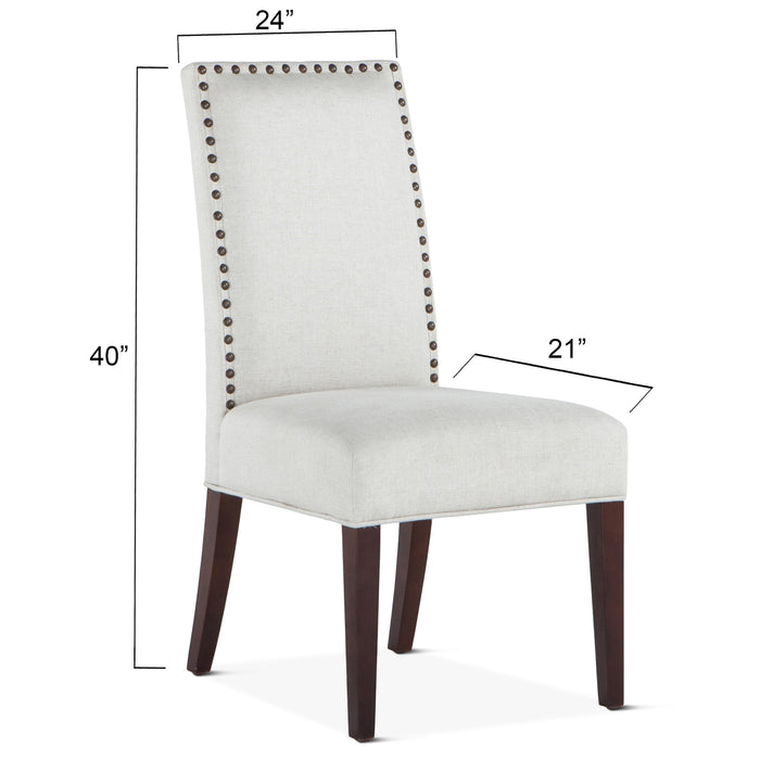 Jona Studded Parson's Dining Chair - World Interiors