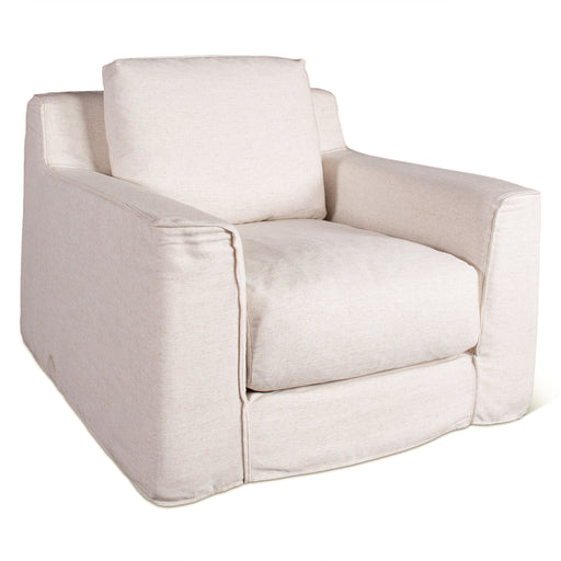 Oliver White Linen Slipcover Armchair - World Interiors