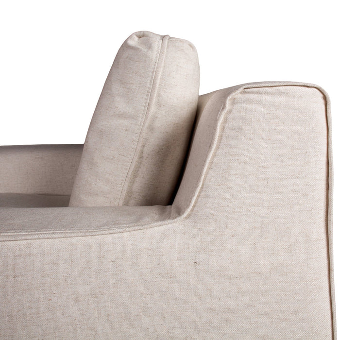 Oliver White Linen Slipcover Armchair - World Interiors