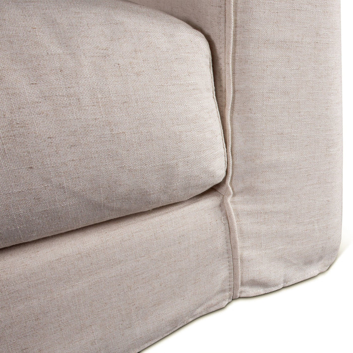 Oliver White Linen Slipcover Armchair - World Interiors