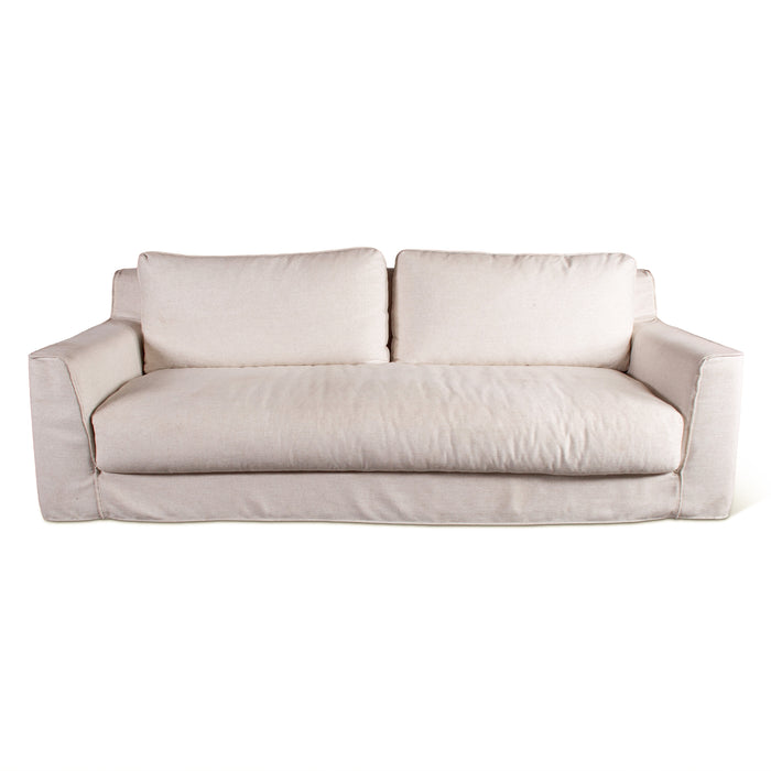 Oliver White Linen Slipcover Sofa - World Interiors