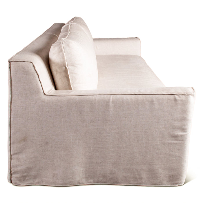 Oliver White Linen Slipcover Sofa - World Interiors