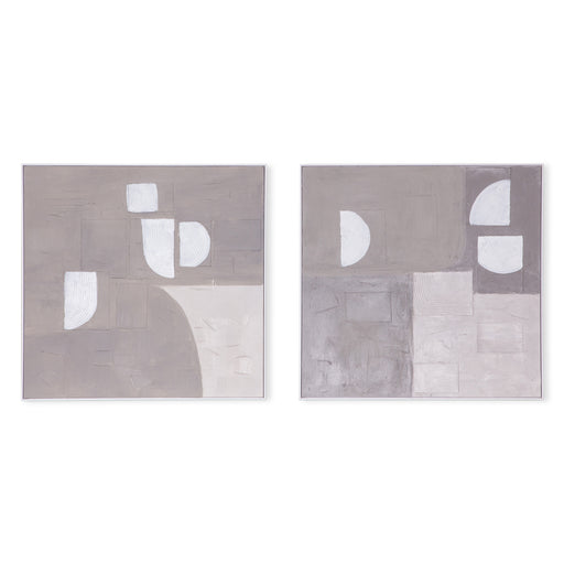 "Fragmented Harmony" Hand Painted Framed Wall Art, Set of 2 - World Interiors