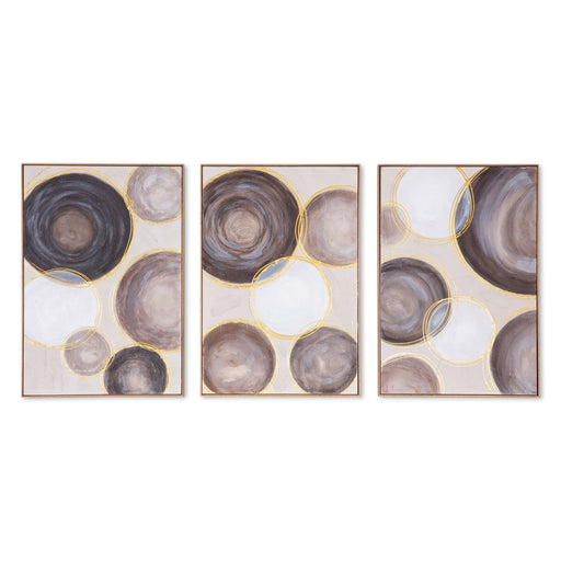 "Celestial Spheres" Hand Painted Framed Wall Art, Set of 3 - World Interiors