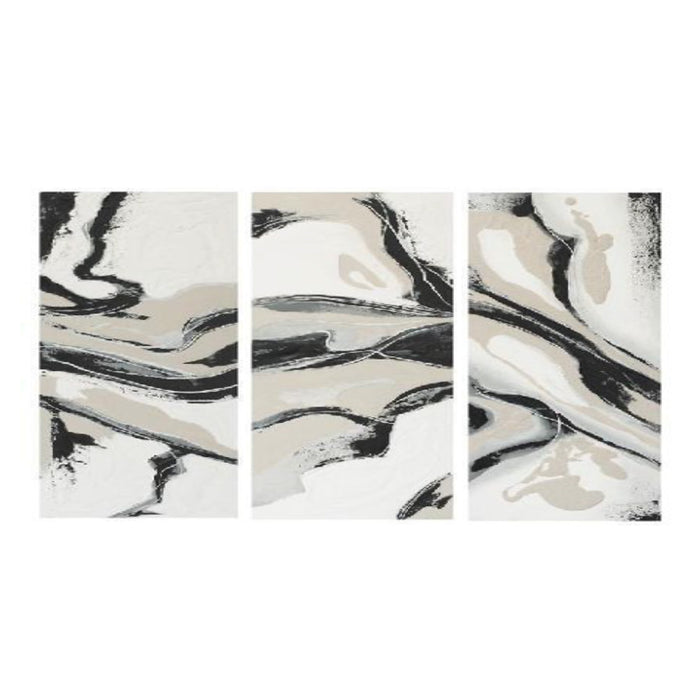 "Serenity" Hand Painted Framed Wall Art, Set of 3