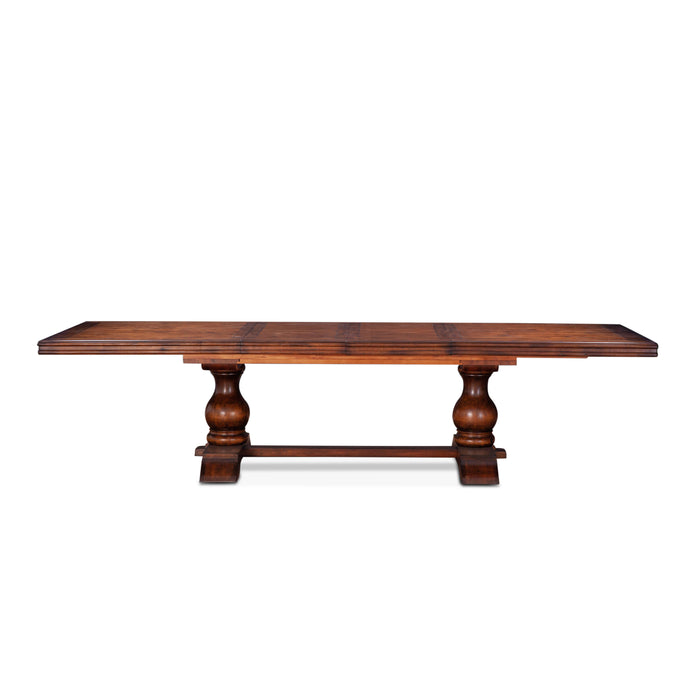 Tuscany 84-128" Vintage Extension Dining Table in Chestnut - World Interiors