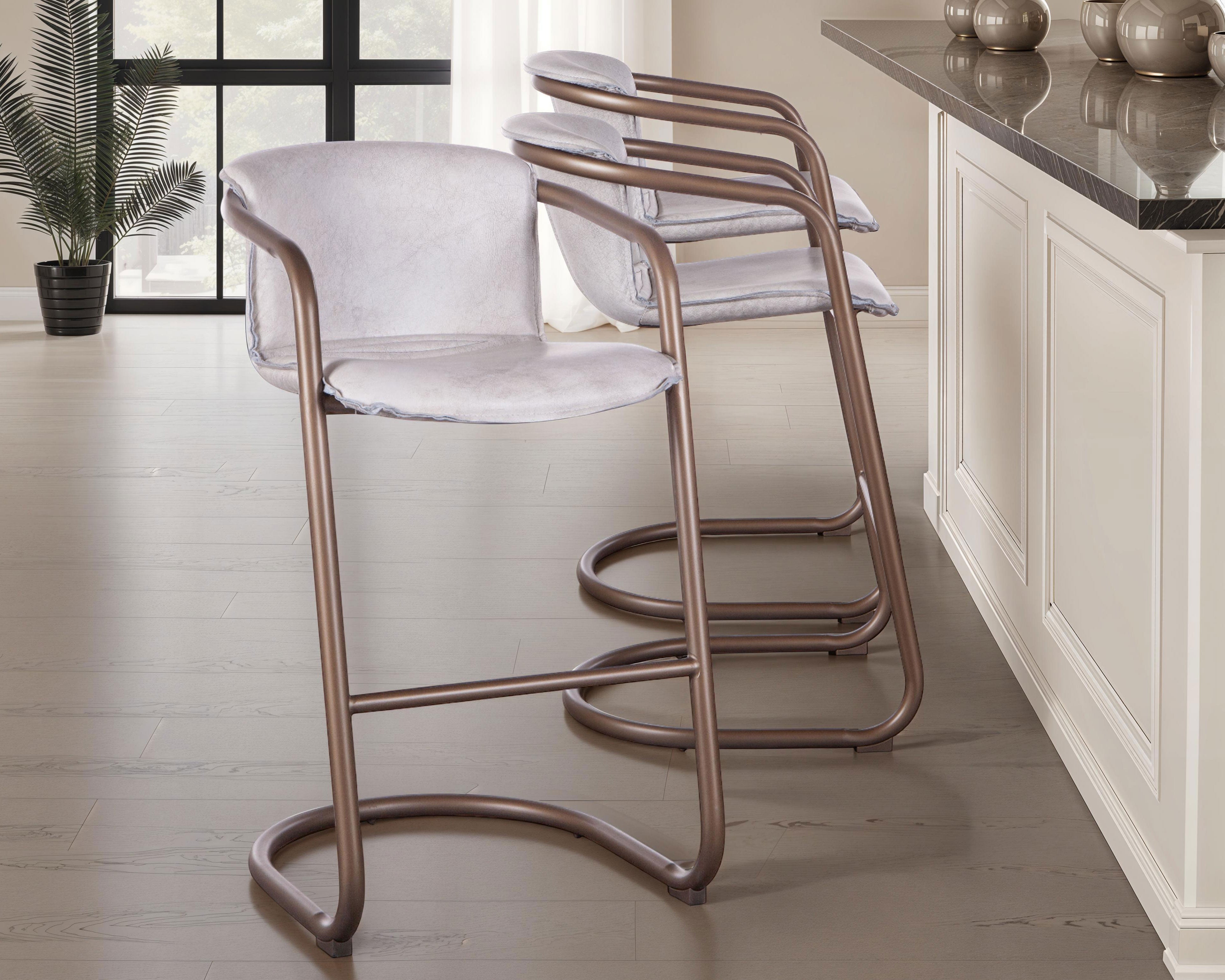 Chiavari Modern Industrial Leather Barstool - World Interiors