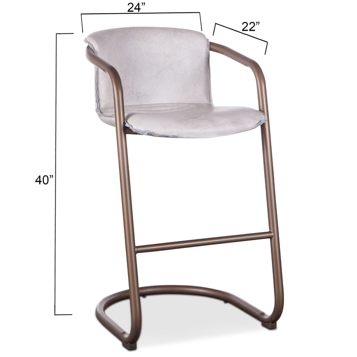 Chiavari Industrial Modern Leather Barstool - World Interiors