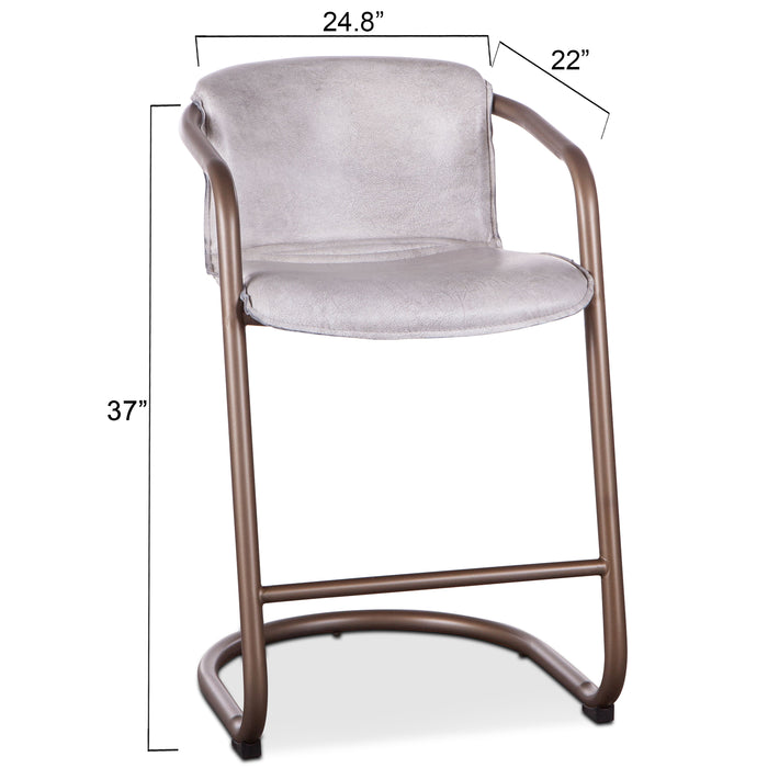 Chiavari Industrial Modern Leather Counter - Height Stool - World Interiors