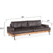 Chiavari Distressed Ebony Leather Sofa - World Interiors