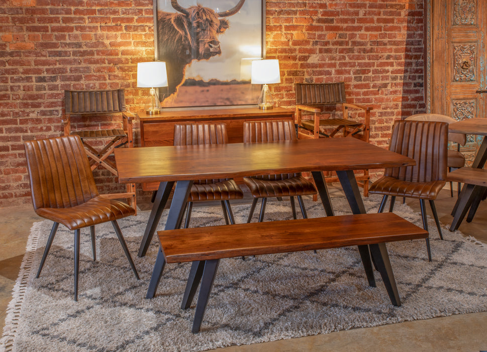 Knoxville 68" Acacia Wood Dining Table in Walnut - World Interiors