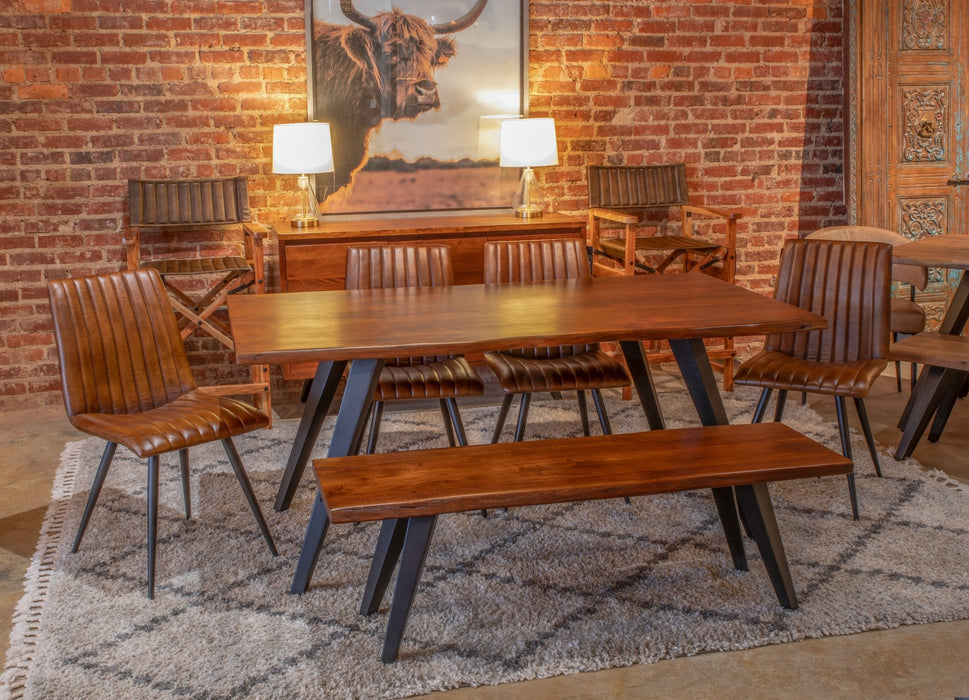 Knoxville 68" Live Edge Acacia Wood Dining Table - World Interiors