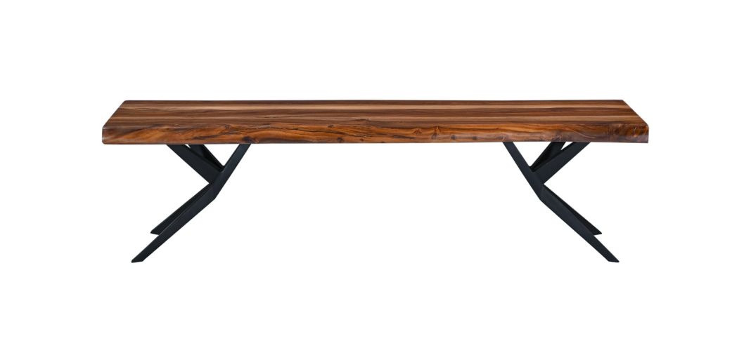 Rosewood 68" Live Edge Bench in Natural Sheesham - World Interiors