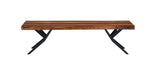 Rosewood 68" Live Edge Bench in Natural Sheesham - World Interiors