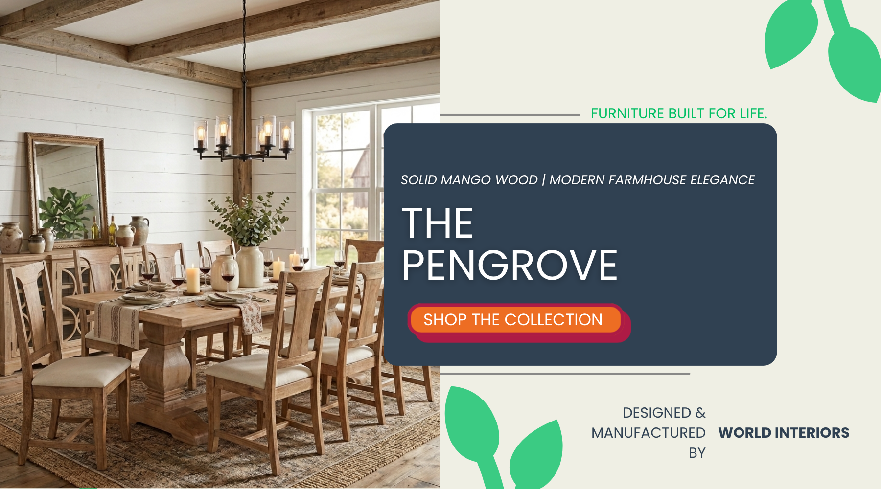 The Pengrove Modern Farmhouse Dining Collection from World Interiors