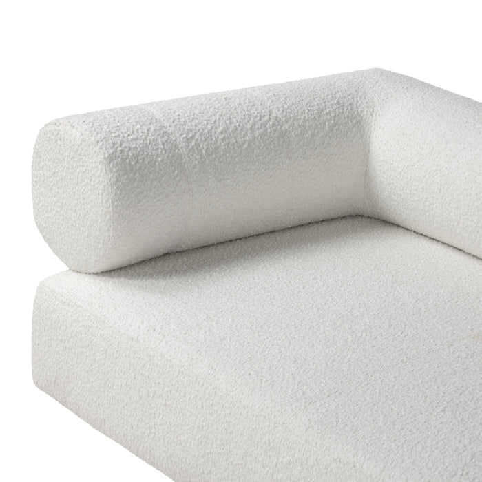 Augustine Modern Sofa in Off-White Boucle Fabric - World Interiors