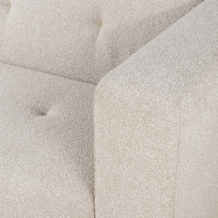 Olympia Tufted Sofa in Cream Boucle Fabric - World Interiors