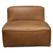 Plano Armless Accent Chair in Charme Mocha Leather - World Interiors