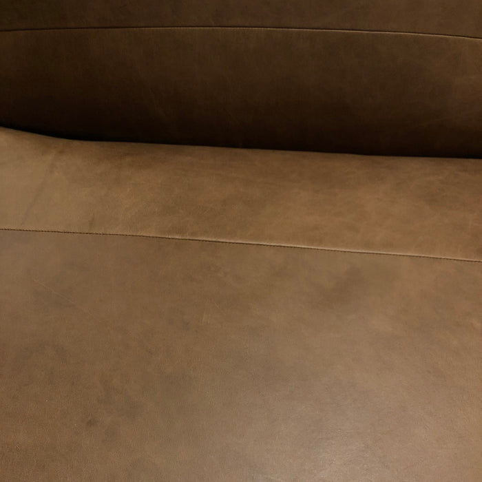 Plano Armless Accent Chair in Charme Mocha Leather - World Interiors