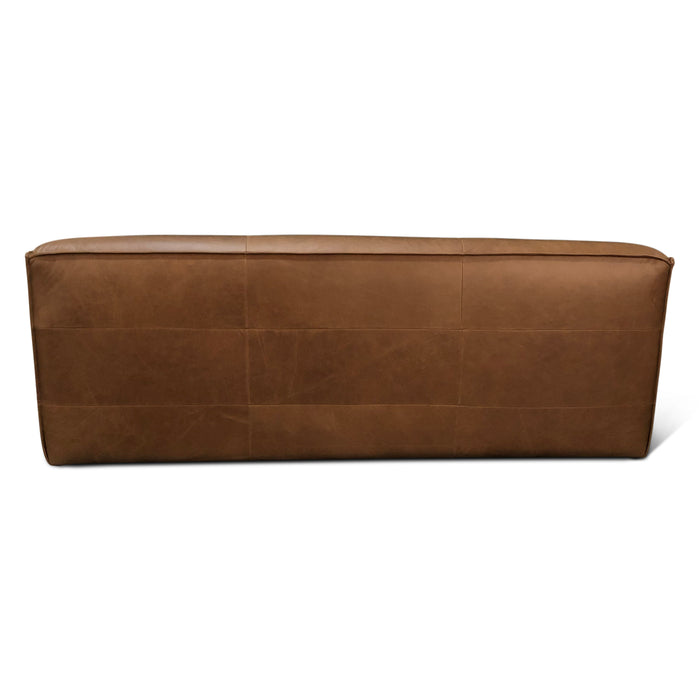 Plano Armless Sofa in Charme Mocha Leather - World Interiors