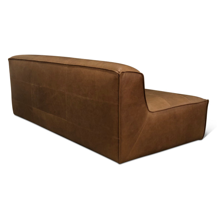 Plano Armless Sofa in Charme Mocha Leather - World Interiors