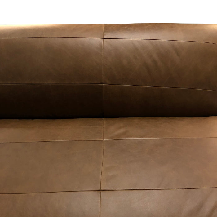 Plano Armless Sofa in Charme Mocha Leather - World Interiors