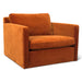 Genova Casual Modern Arm Chair in Dune Velvet Fabric - World Interiors