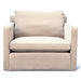 Genova Casual Modern Arm Chair in Oat Chenille Fabric - World Interiors