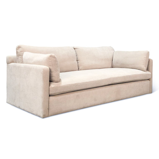 Genova Casual Modern Sofa in Oat Chenille Fabric - World Interiors