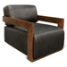 Harlow Modern Arm Chair in Charme Black Leather - World Interiors