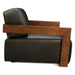 Harlow Modern Arm Chair in Charme Black Leather - World Interiors