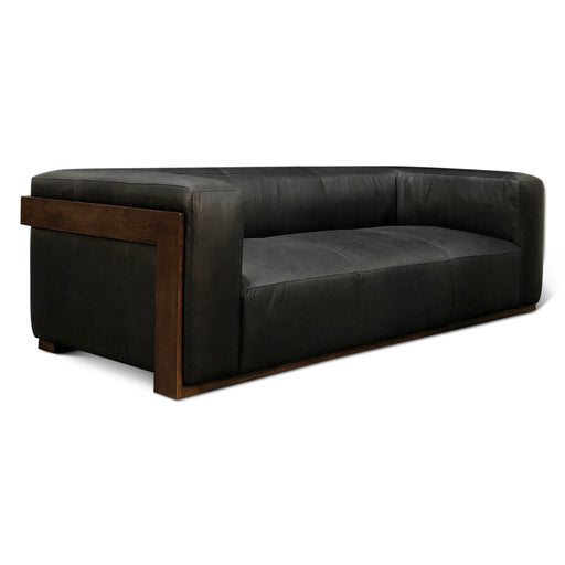 Harlow Modern Sofa in Charme Black Leather - World Interiors