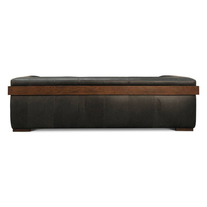 Harlow Modern Sofa in Charme Black Leather - World Interiors