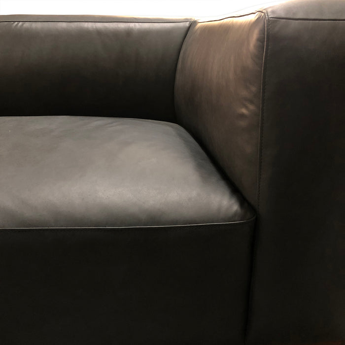 Harlow Modern Sofa in Charme Black Leather - World Interiors