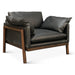 Newark Arm Chair in Charme Black Leather - World Interiors